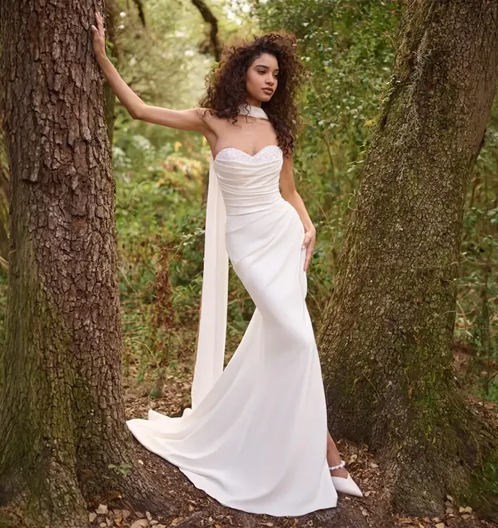 Model wearing a bridal gown.
